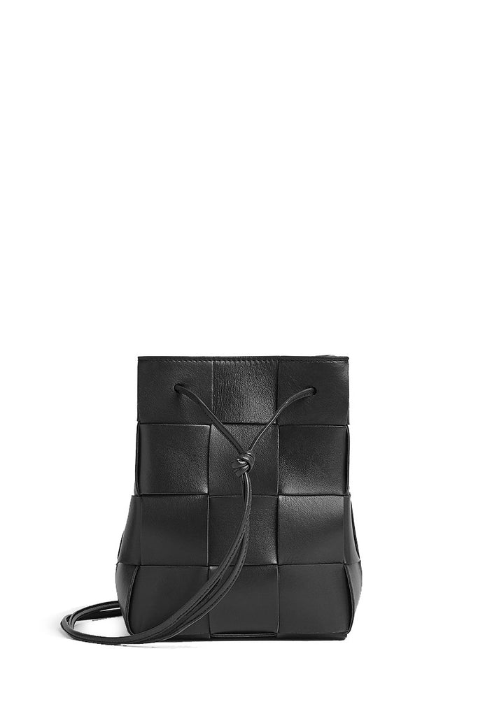 Bottega Veneta - Black Woven Leather Bucket Bag