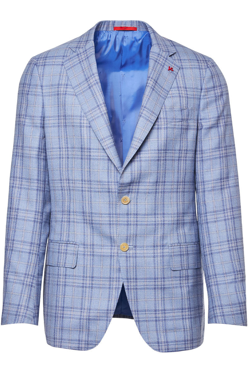 Light blue plaid sport on sale coat