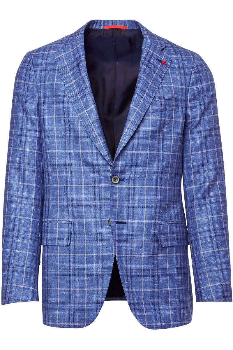 Blue plaid hot sale sport jacket