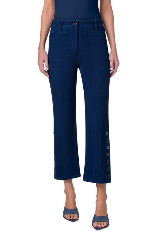 Cali Eyelet Denim Pants-Akris Punto-Boyds Philadelphia