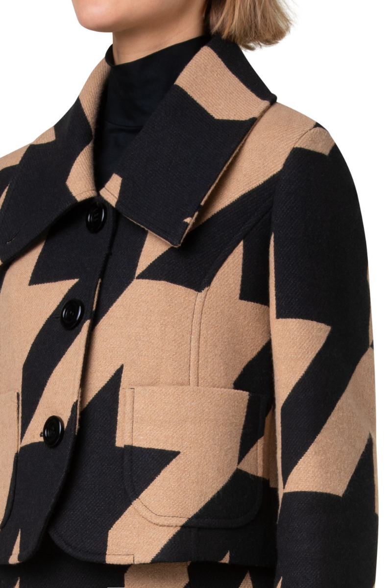 Houndstooth Jacquard Jacket-Akris Punto-Boyds Philadelphia