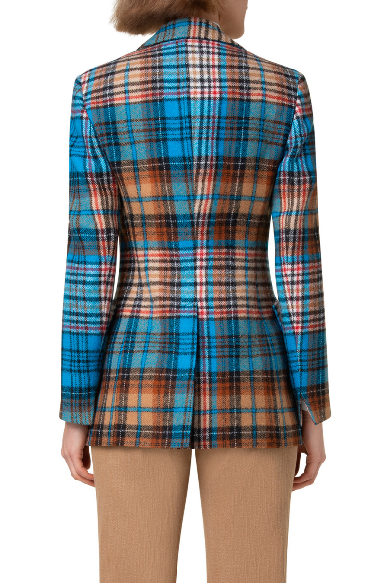 Tartan Check Tweed Jacket-Akris Punto-Boyds Philadelphia