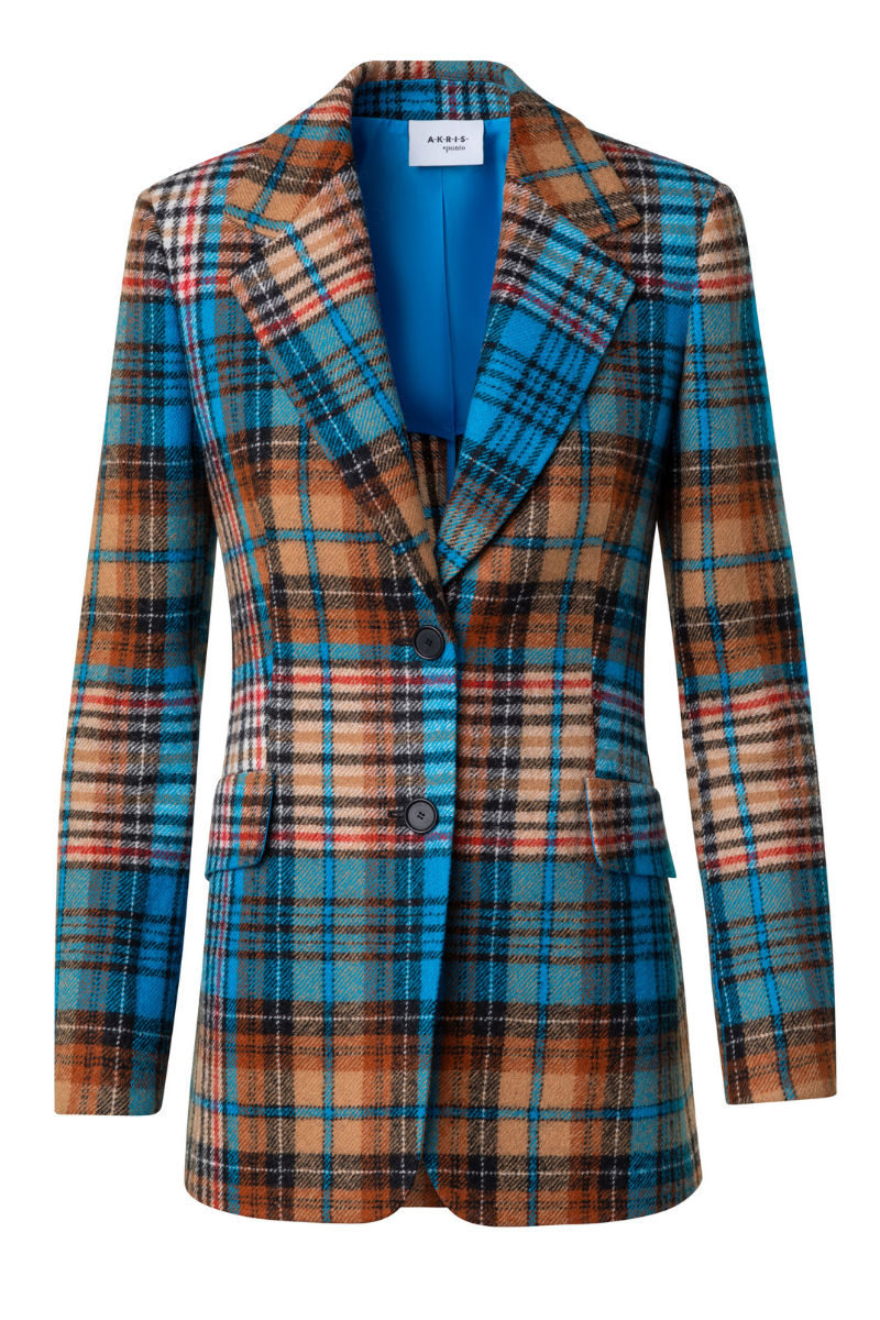 Tartan Check Tweed Jacket-Akris Punto-Boyds Philadelphia