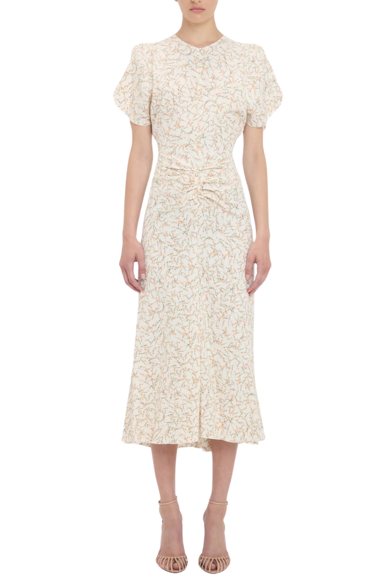 Gathered Waist Midi Dress-Victoria Beckham-Boyds Philadelphia