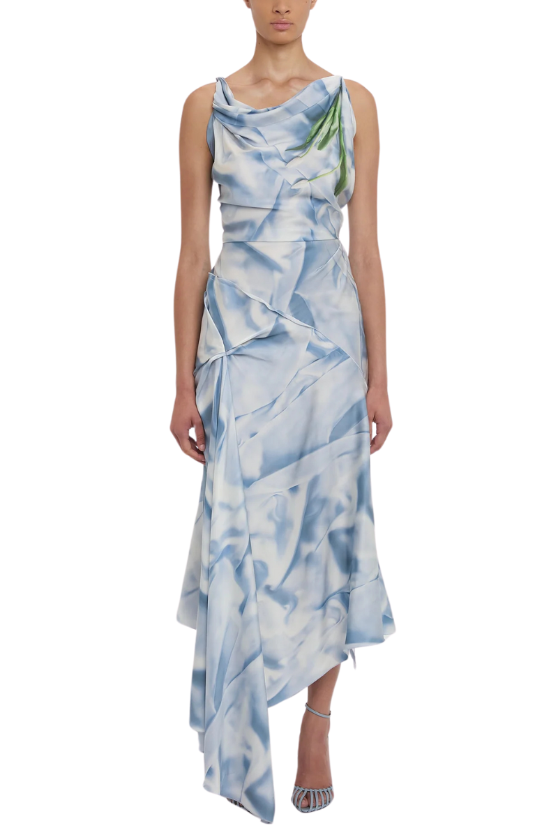 Asymmetric Draped Midi Dress-Victoria Beckham-Boyds Philadelphia