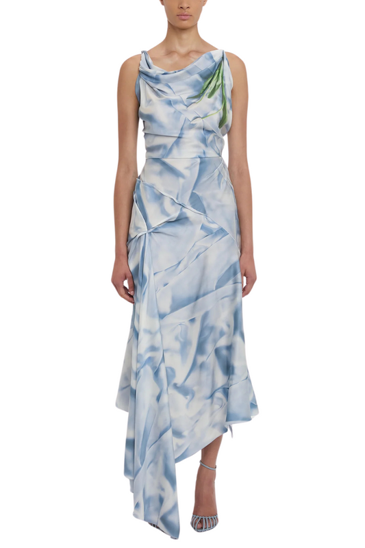 Asymmetric Draped Midi Dress-Victoria Beckham-Boyds Philadelphia