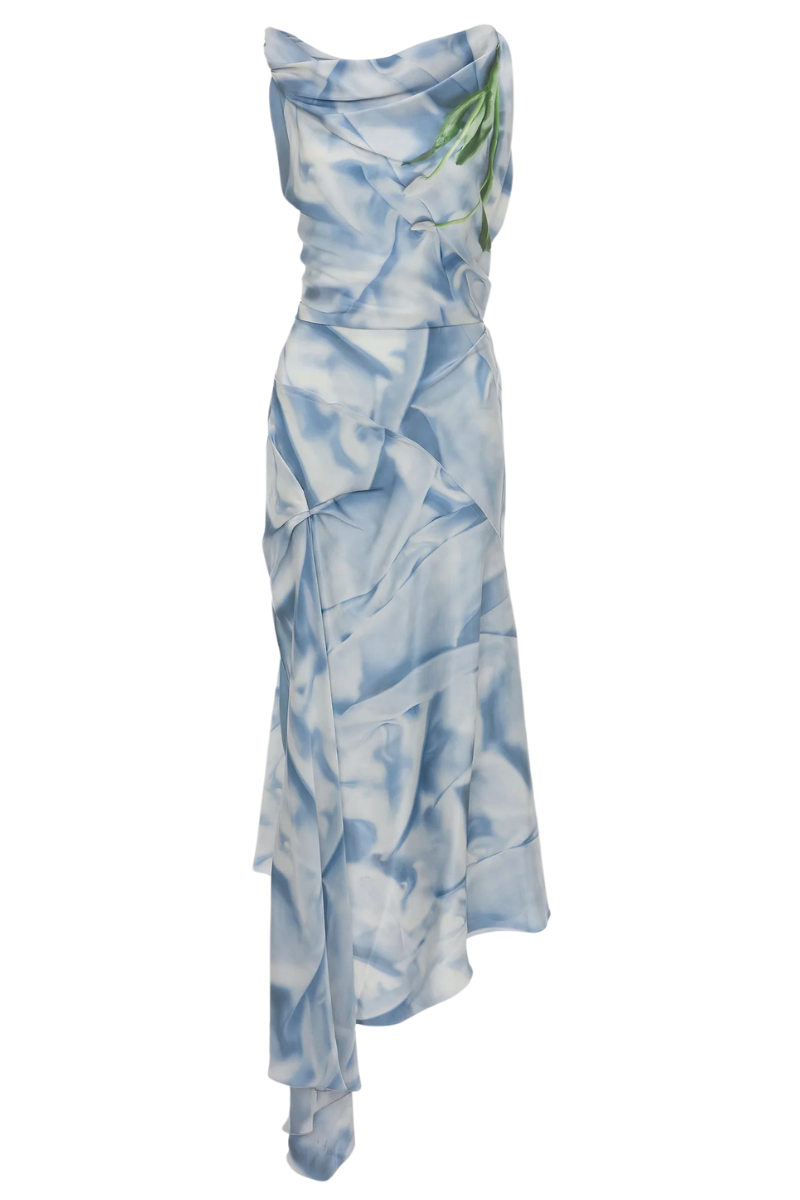 Asymmetric Draped Midi Dress-Victoria Beckham-Boyds Philadelphia