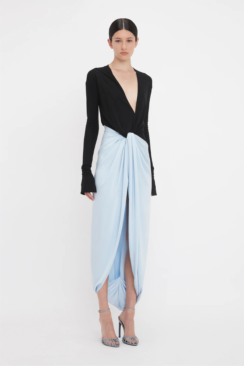 Knot Detail Jersey Gown-Victoria Beckham-Boyds Philadelphia