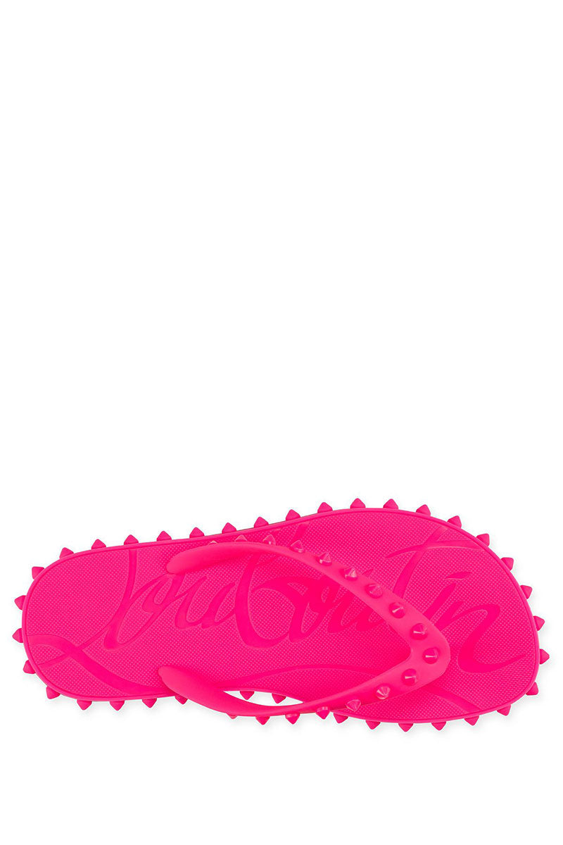 Christian Louboutin Loubi Flip Thong Sandals in Pink