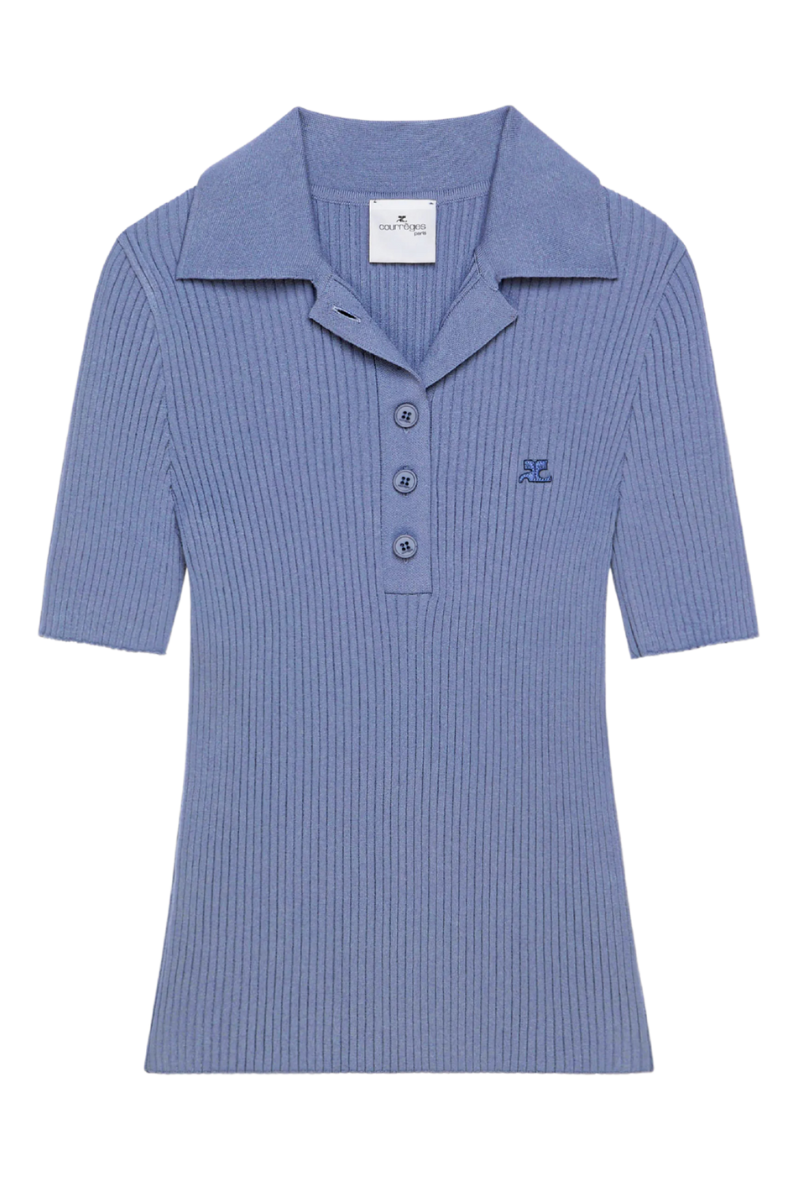 Iconic Rib Knit Polo-Courrèges-Boyds Philadelphia