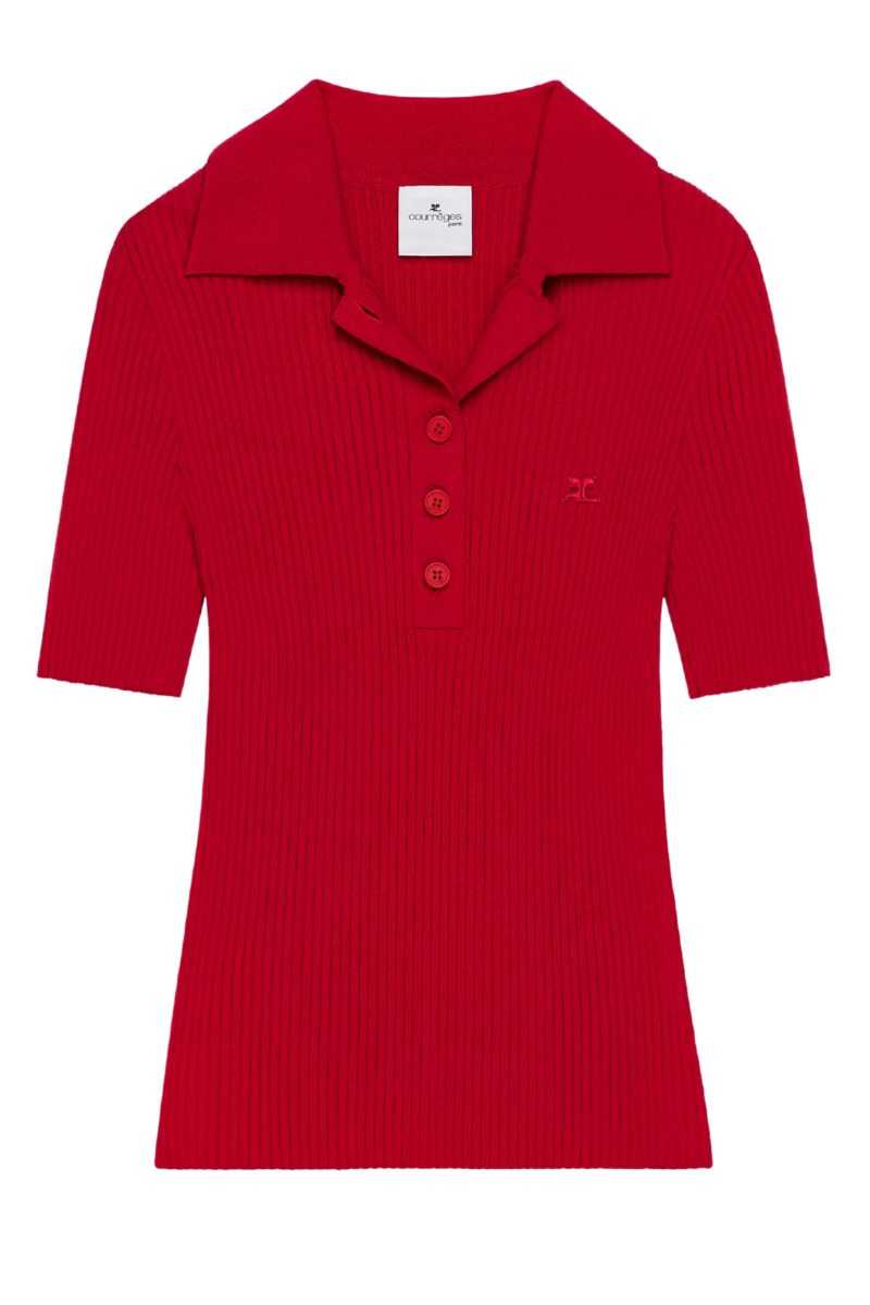 Iconic Rib Knit Polo-Courrèges-Boyds Philadelphia