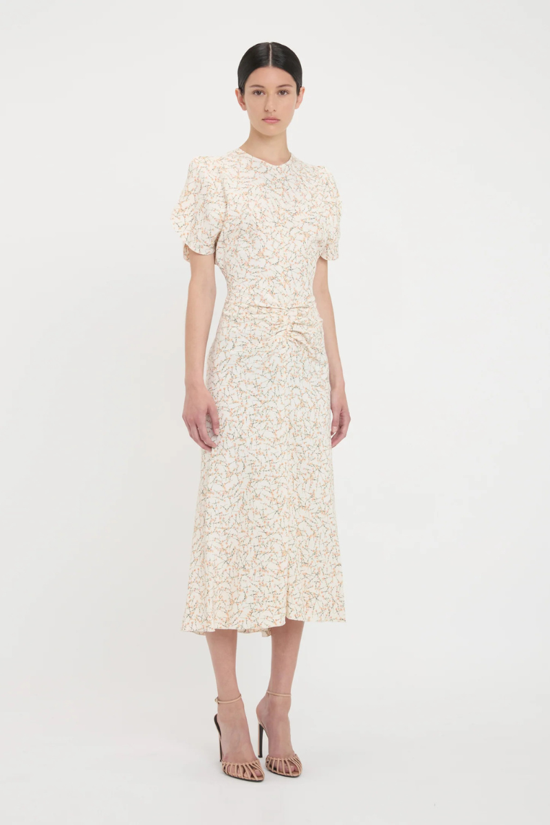 Gathered Waist Midi Dress-Victoria Beckham-Boyds Philadelphia