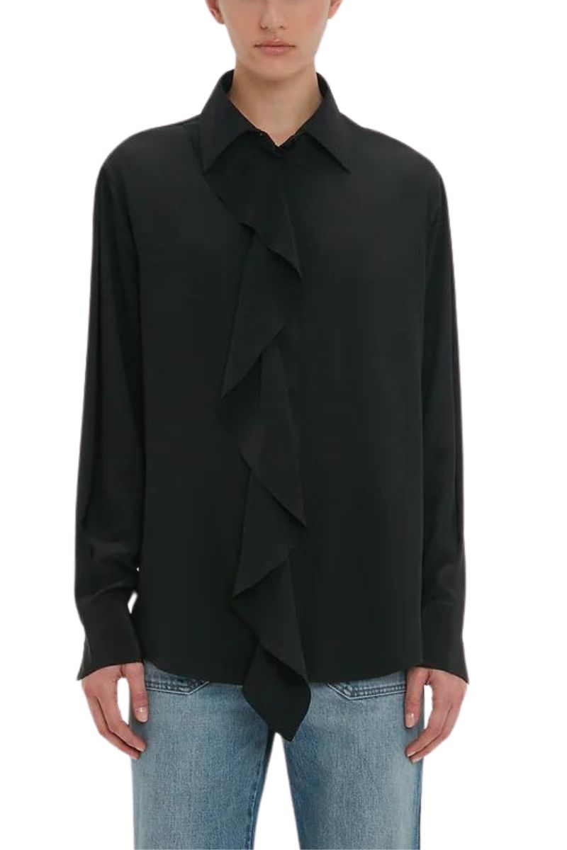 Asymmetric Ruffle Blouse-Victoria Beckham-Boyds Philadelphia