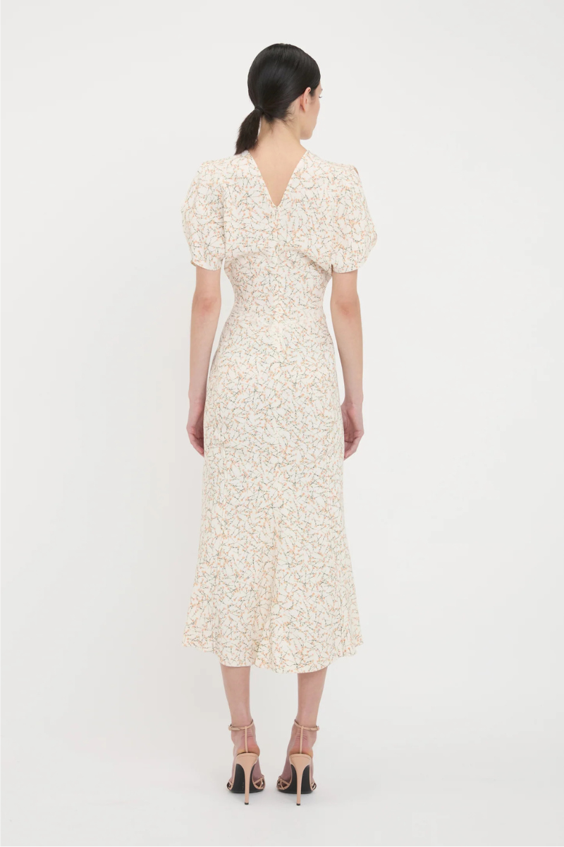 Gathered Waist Midi Dress-Victoria Beckham-Boyds Philadelphia