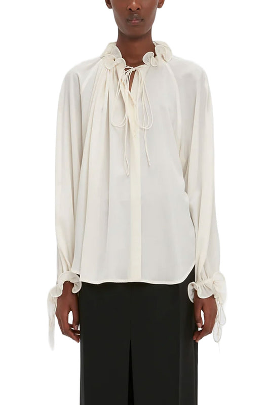 Ruched Detail Blouse-Victoria Beckham-Boyds Philadelphia