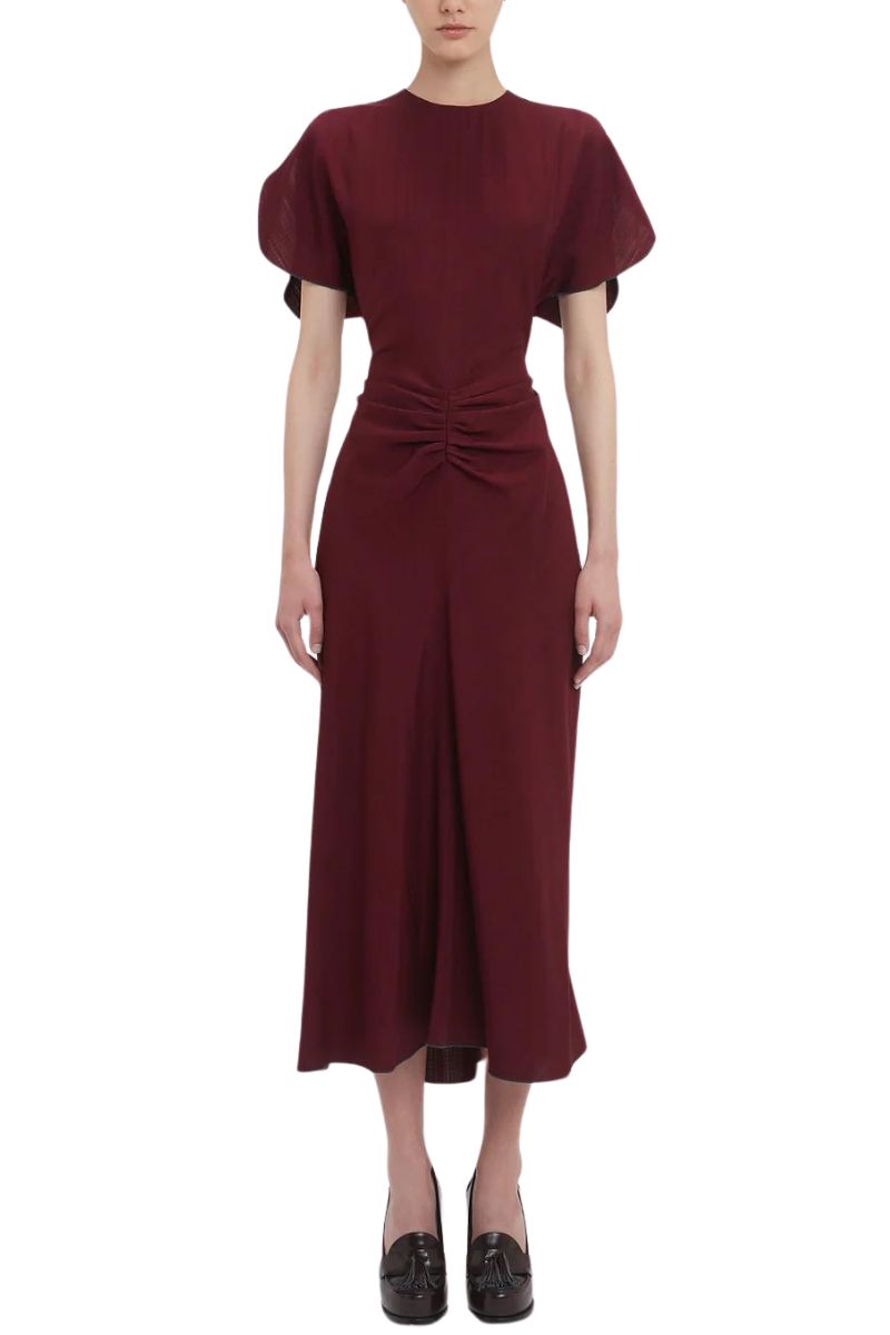 Gathered Waist Midi Dress-Victoria Beckham-Boyds Philadelphia