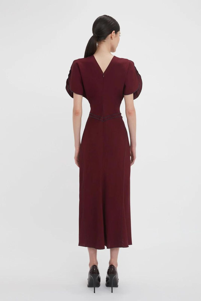 Gathered Waist Midi Dress-Victoria Beckham-Boyds Philadelphia