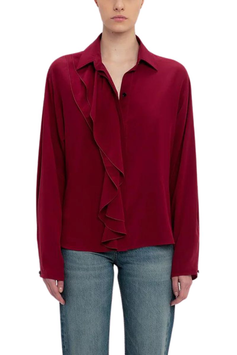 Ruffle Detail Blouse-Victoria Beckham-Boyds Philadelphia