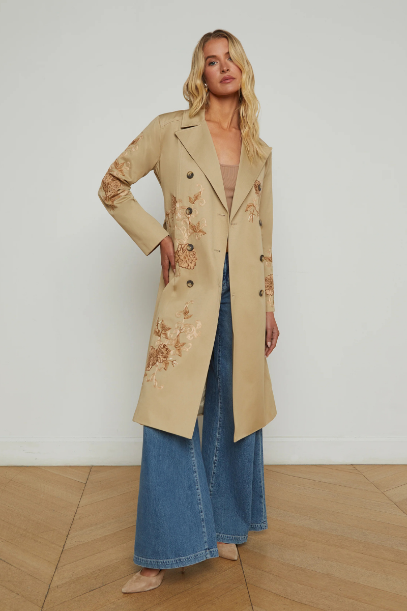 Venus Embroidered Trench Coat-L'AGENCE-Boyds Philadelphia