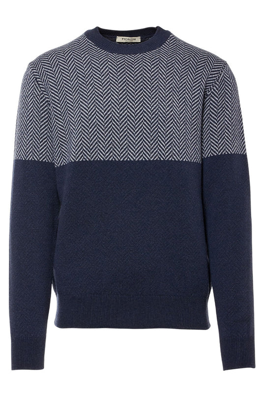 Herringbone Crew Neck-Fioroni-Boyds Philadelphia