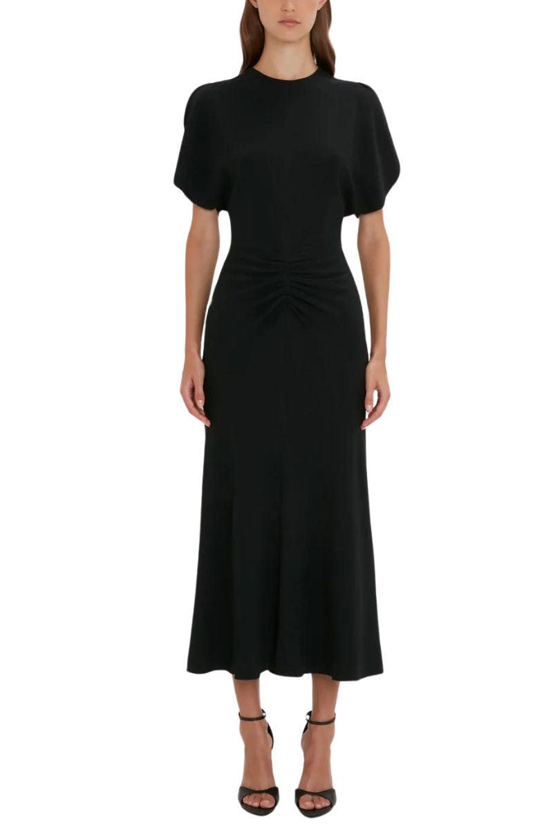 Gathered Waist Midi Dress-Victoria Beckham-Boyds Philadelphia