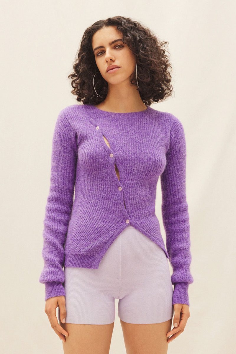 Jacquemus La Maille Berger Zip Collar Sweater Light Purple