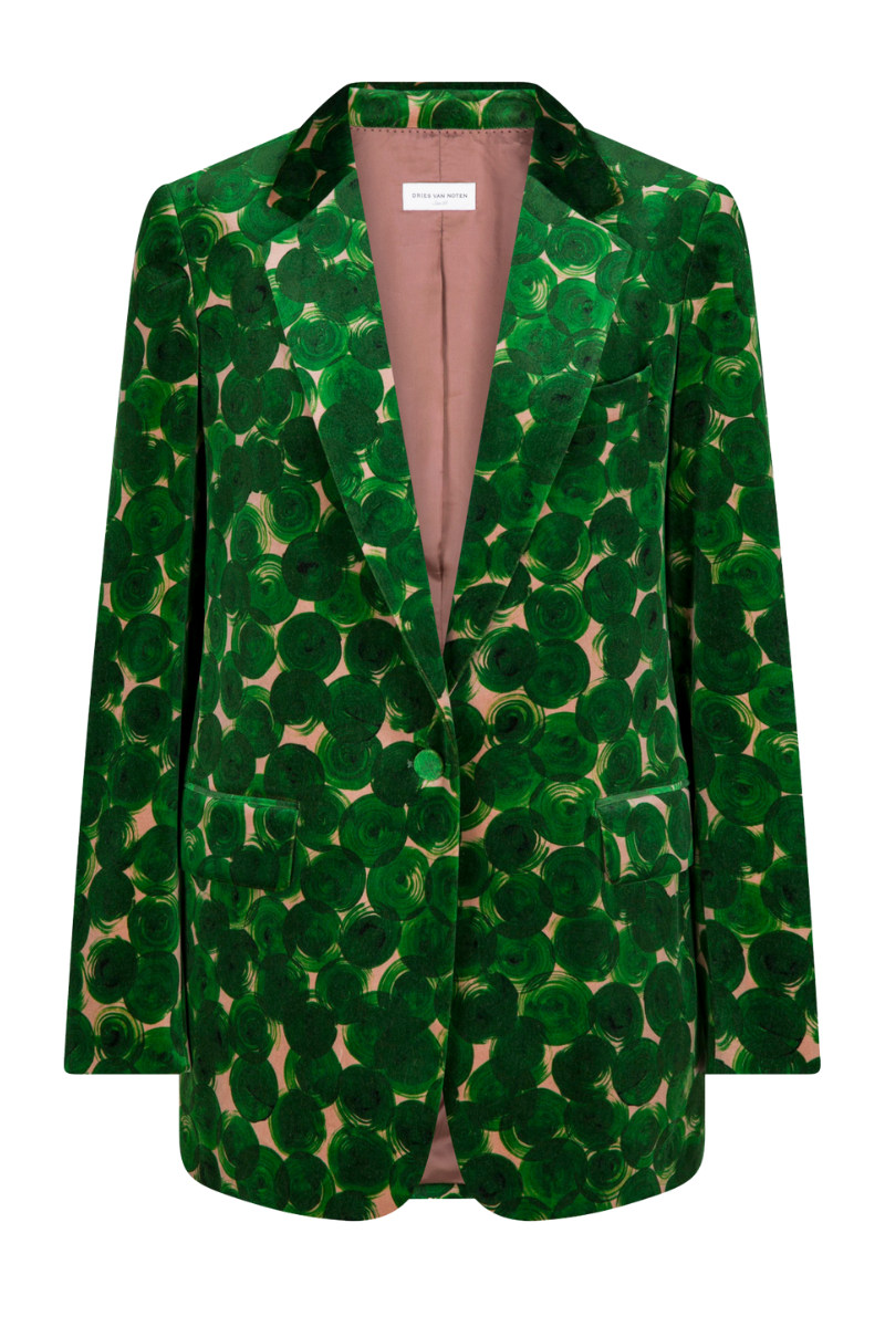 Blanchets Printed Velvet Blazer-Dries Van Noten-Boyds Philadelphia