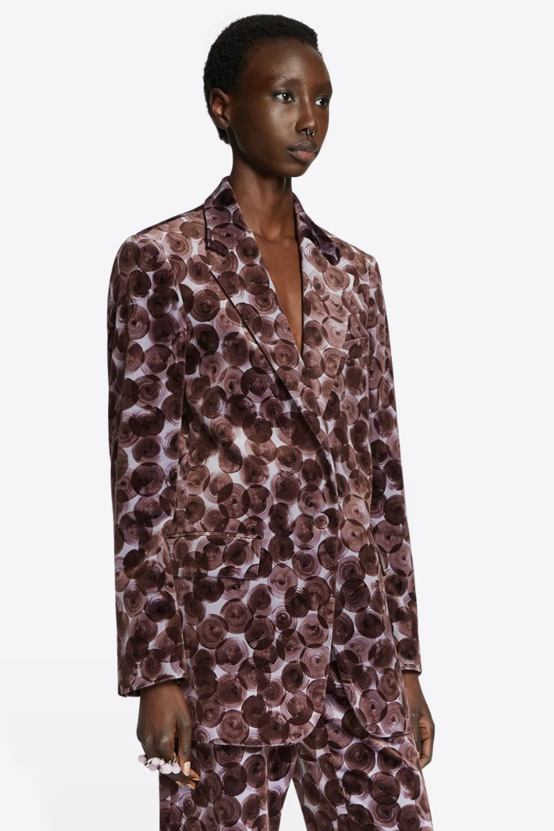 Blanchets Printed Velvet Blazer-Dries Van Noten-Boyds Philadelphia