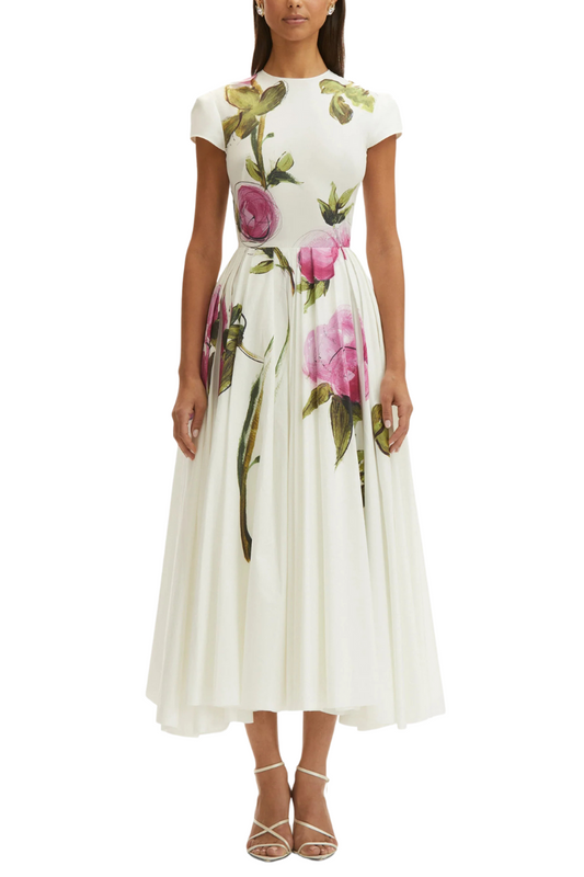 Printed Roses Dress-Oscar de la Renta-Boyds Philadelphia