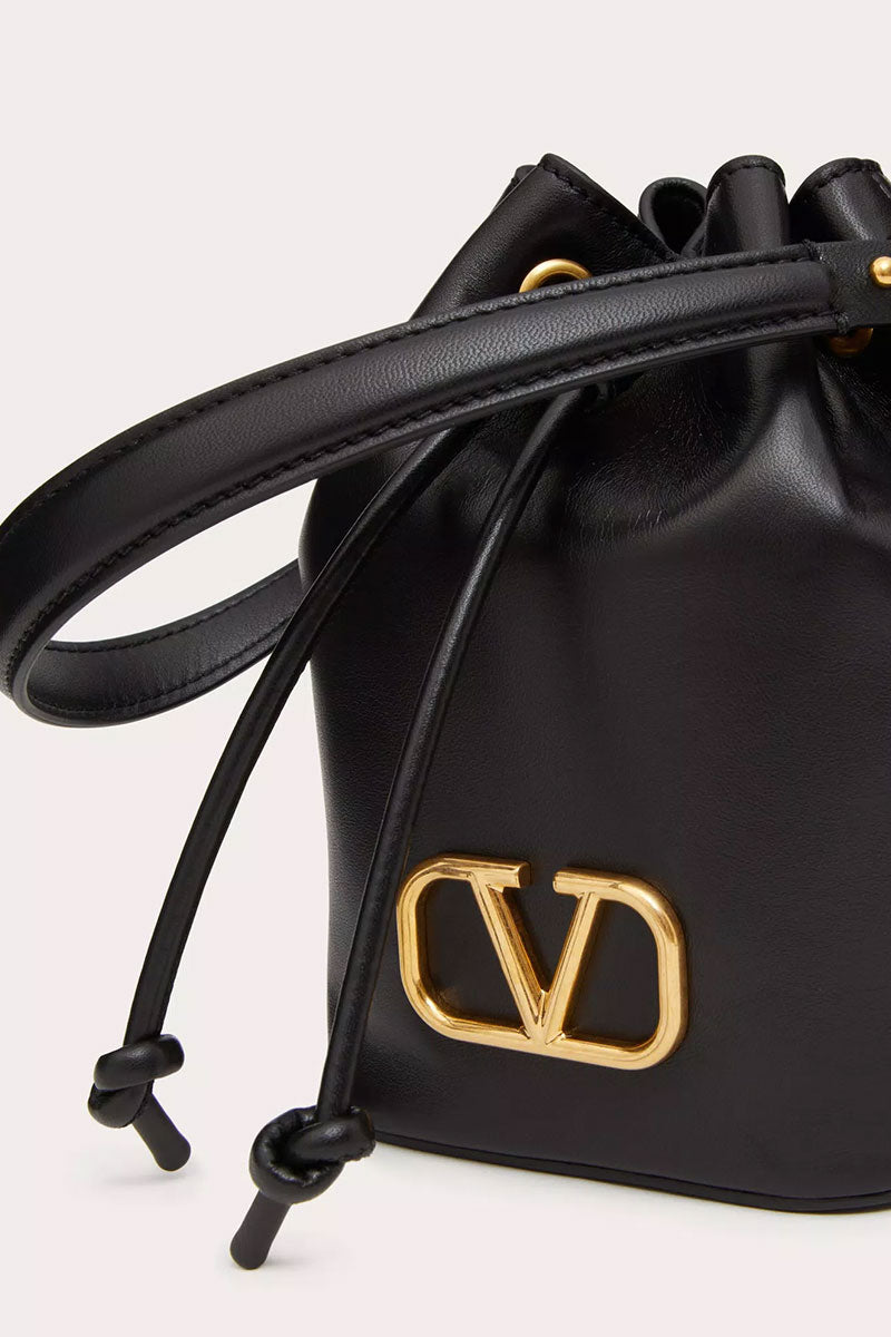 Black V-Logo leather briefcase, Valentino Garavani