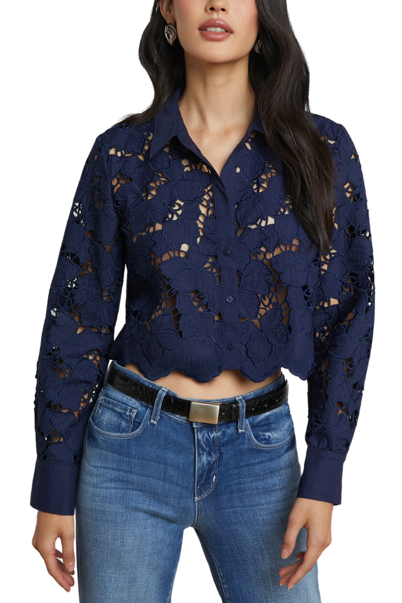 Seychelle Lace Cropped Blouse-L'AGENCE-Boyds Philadelphia