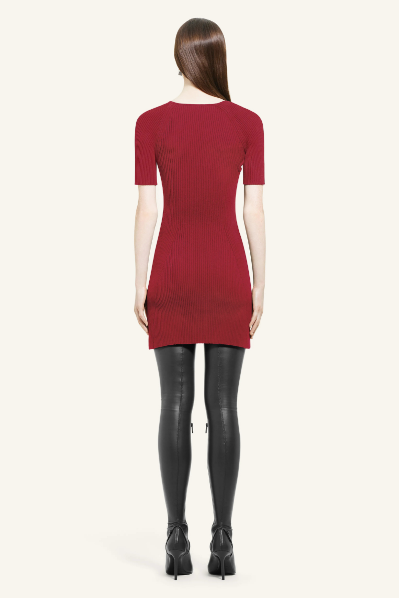 Mini Slash Rib Knit Dress-Courrèges-Boyds Philadelphia