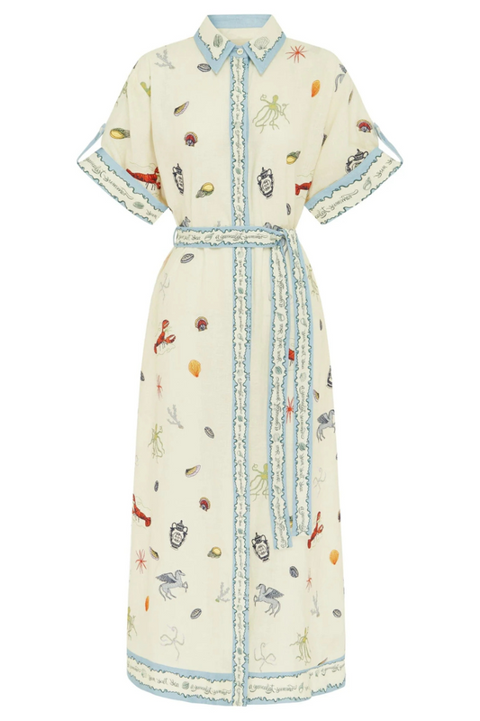 Sandy Embroidered Shirtdress-ALEMAIS-Boyds Philadelphia