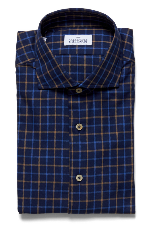 Navy Check Shirt-Alessandro Gherardi-Boyds Philadelphia