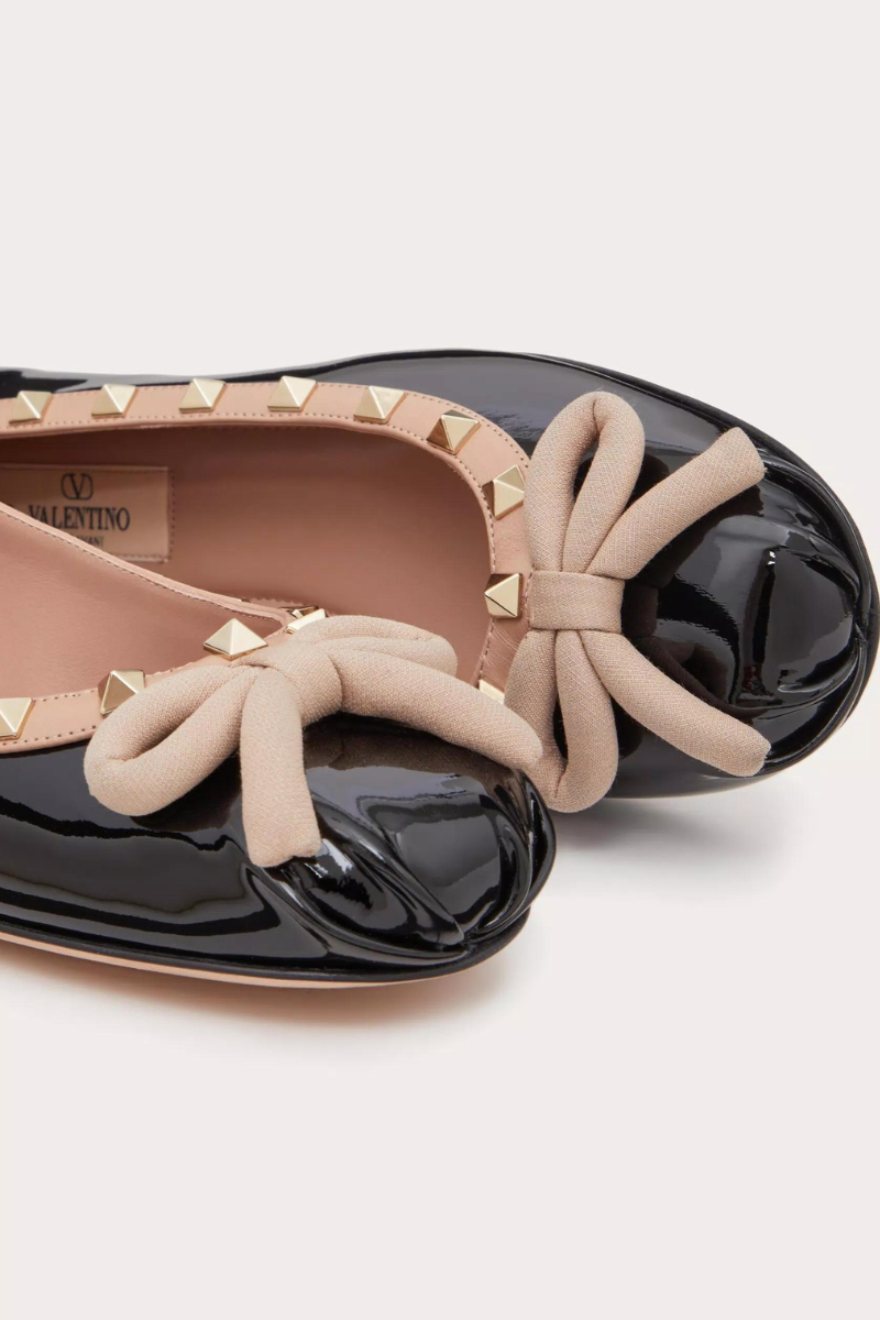 Rockstud Leather Ballerina-VALENTINO Garavani-Boyds Philadelphia