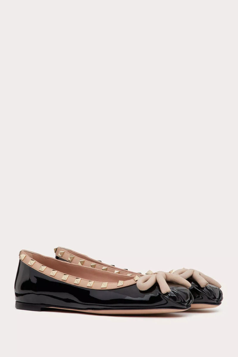 Rockstud Leather Ballerina-VALENTINO Garavani-Boyds Philadelphia