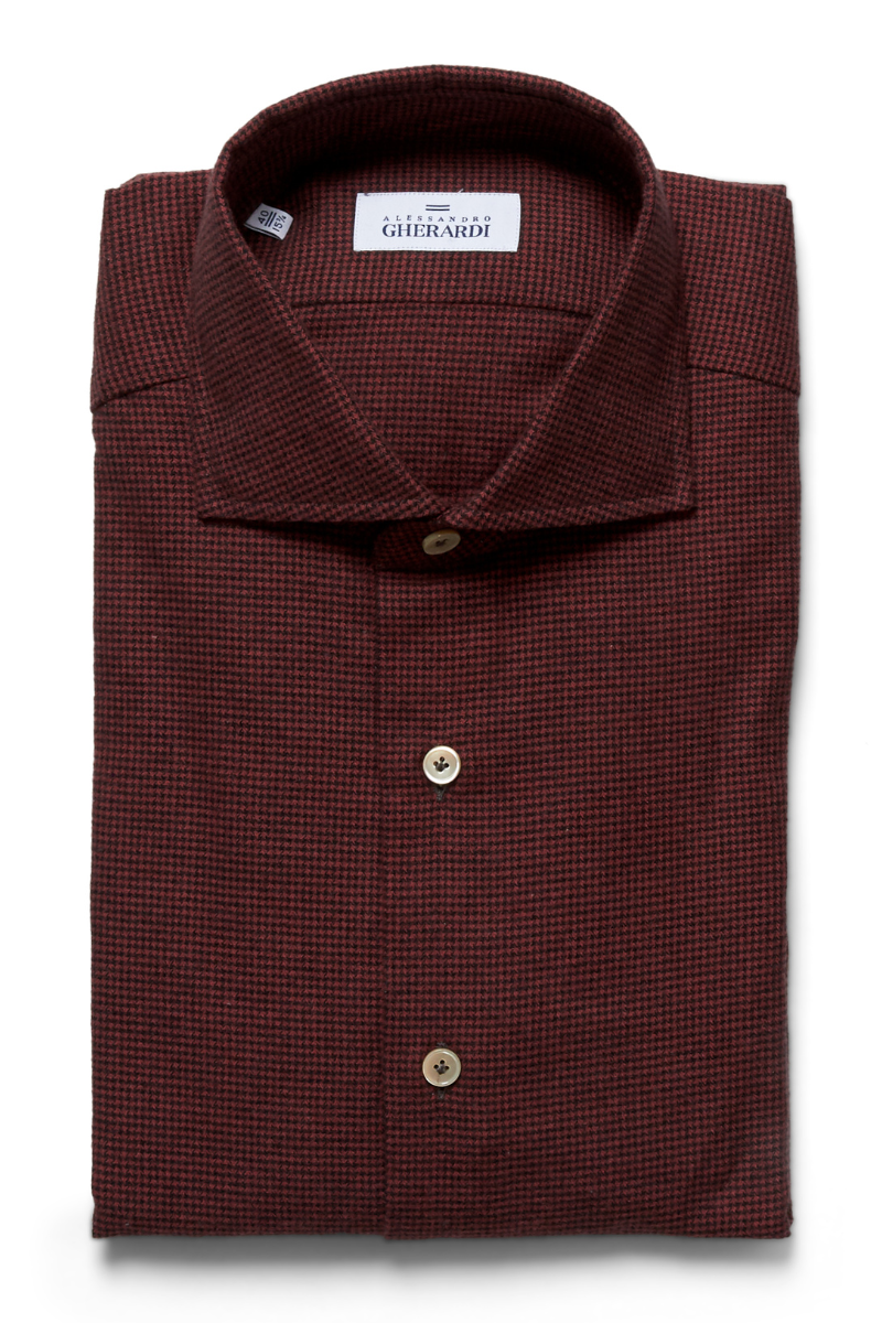 Raspberry Houndstooth Shirt-Alessandro Gherardi-Boyds Philadelphia