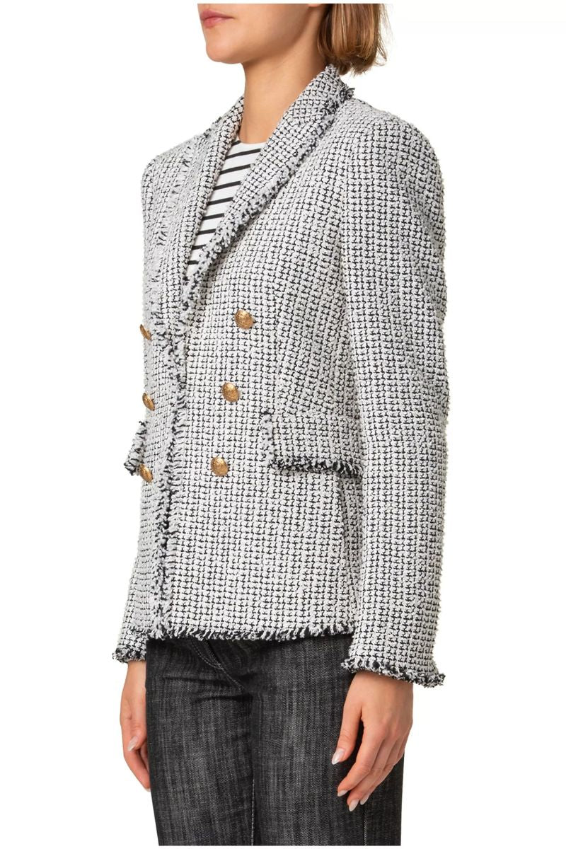 Tweed Double-Breasted Blazer-Akris Punto-Boyds Philadelphia