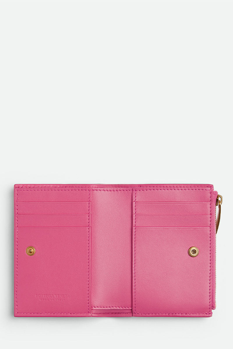 Bottega Veneta Pink Small Zip Wallet