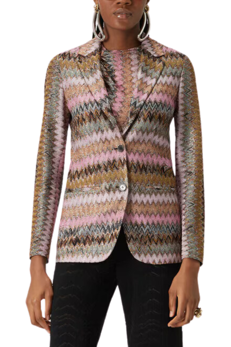 Lamé Chevron Knit Blazer-Missoni-Boyds Philadelphia