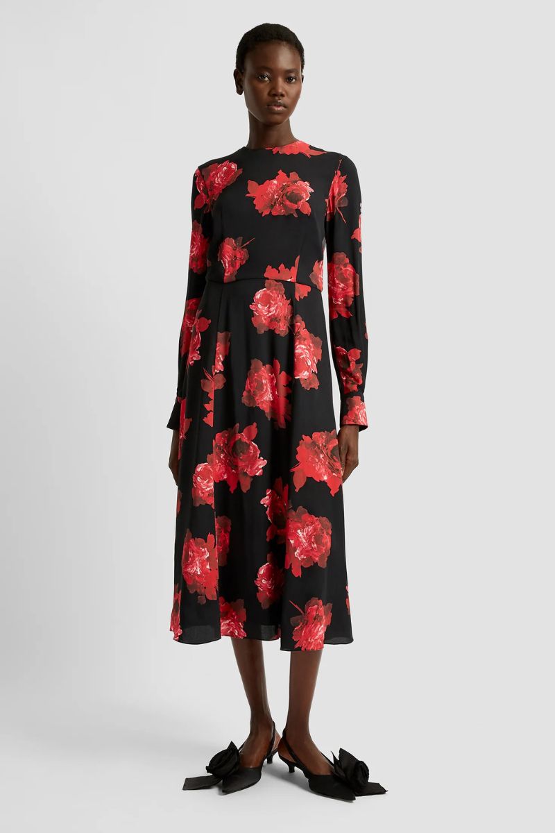 Long Sleeve Midi Dress-ERDEM-Boyds Philadelphia