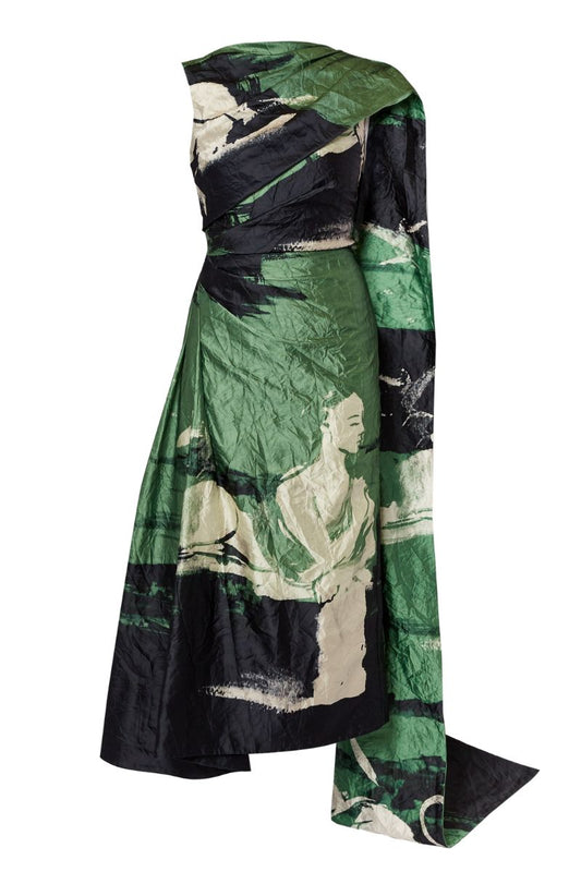 Draped Scarf Midi Dress-ERDEM-Boyds Philadelphia