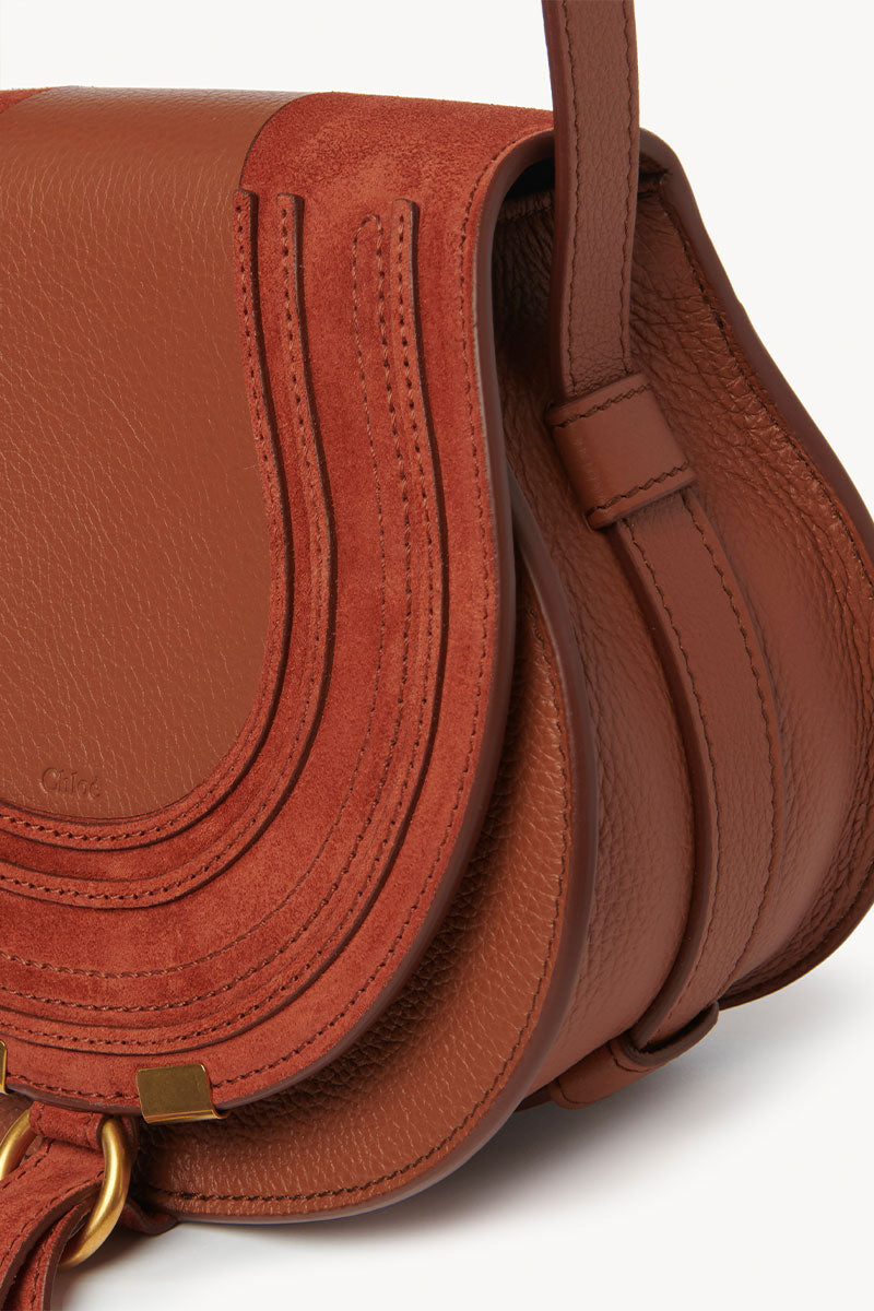 Marcie Small Saddle Bag in Brown - Chloe