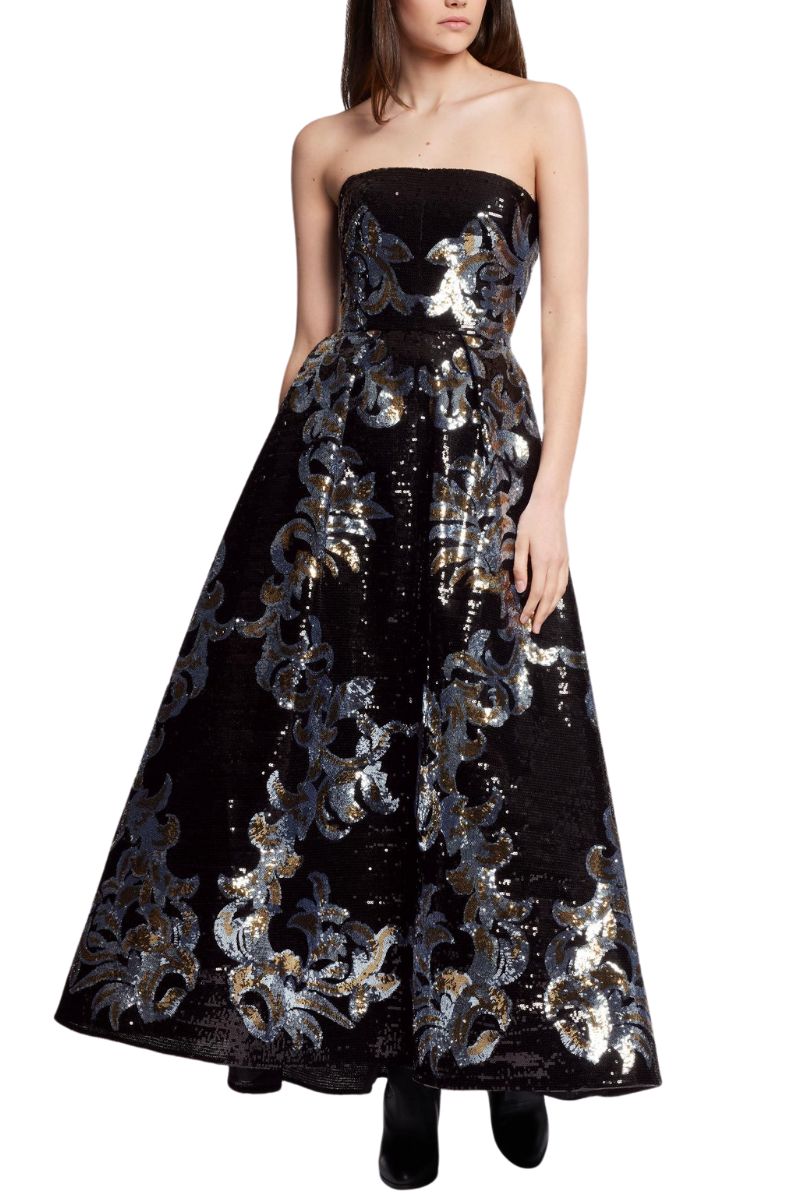 Sequin Embroidered Midi Dress-Elie Saab-Boyds Philadelphia