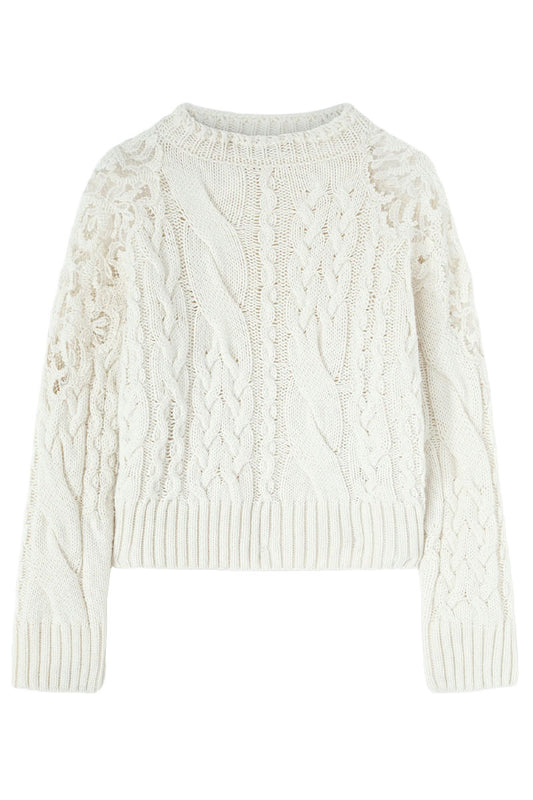 Cable-Knit Jumper-Ermanno Scervino-Boyds Philadelphia