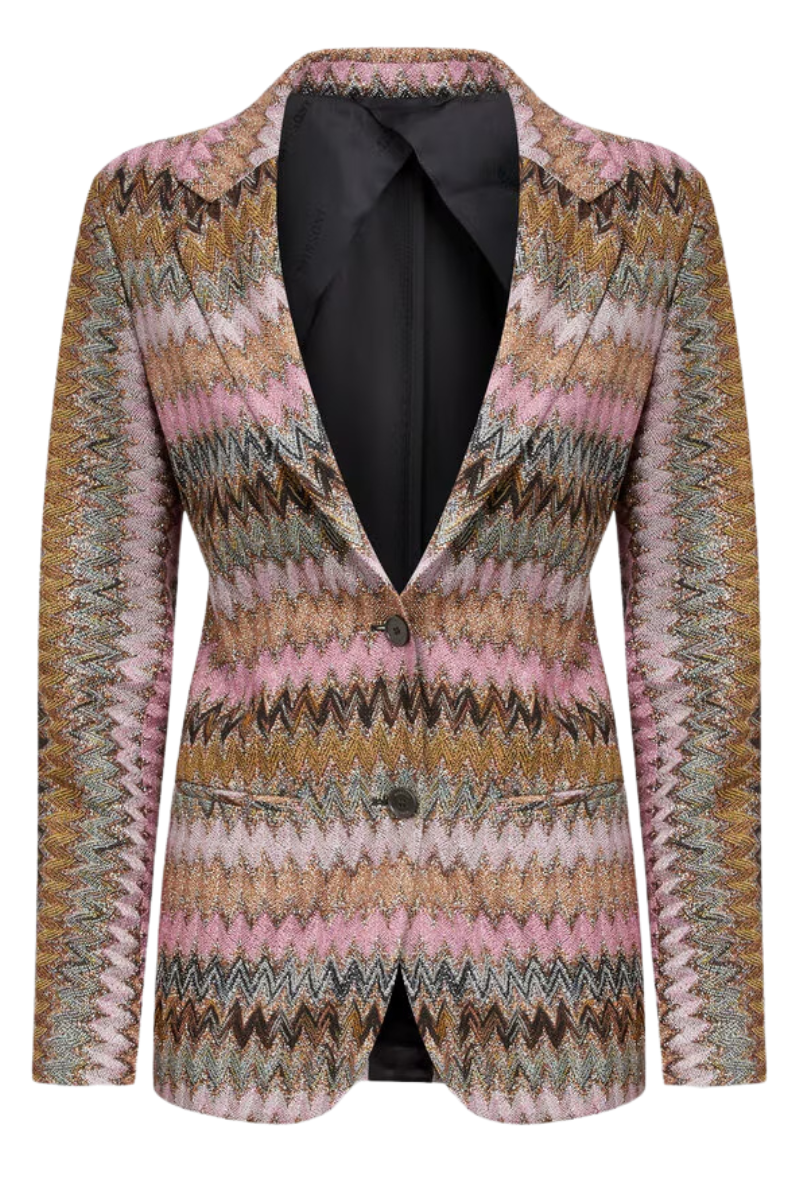 Lamé Chevron Knit Blazer-Missoni-Boyds Philadelphia