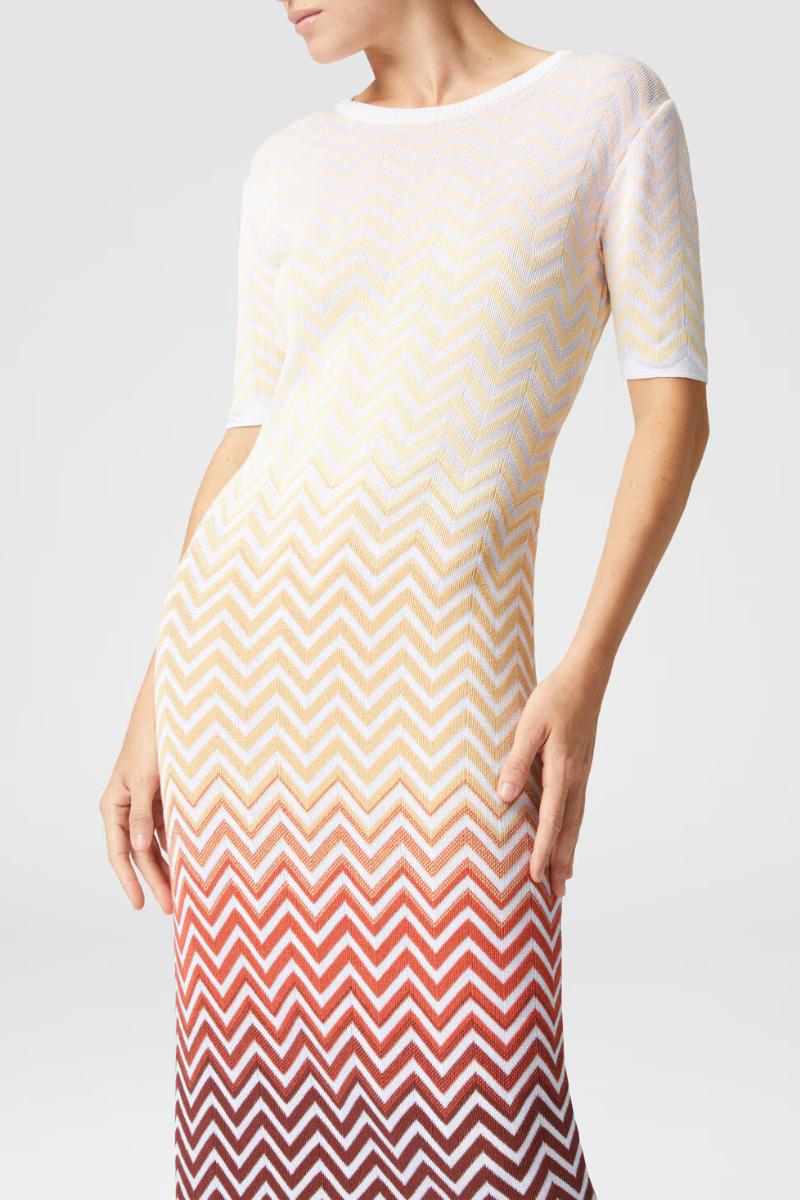 Dégradé Chevron Midi Dress-Missoni-Boyds Philadelphia