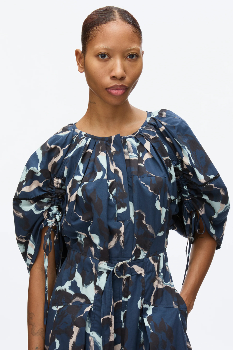 Abstract Vines Gathered Sleeve Dress-3.1 Phillip Lim-Boyds Philadelphia