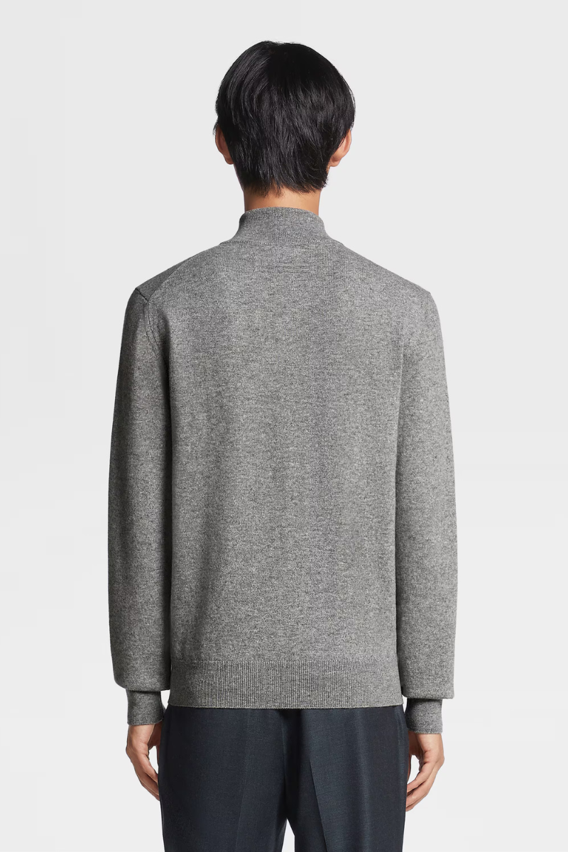 Oasi Cashmere Zip Mock Sweater-Zegna-Boyds Philadelphia