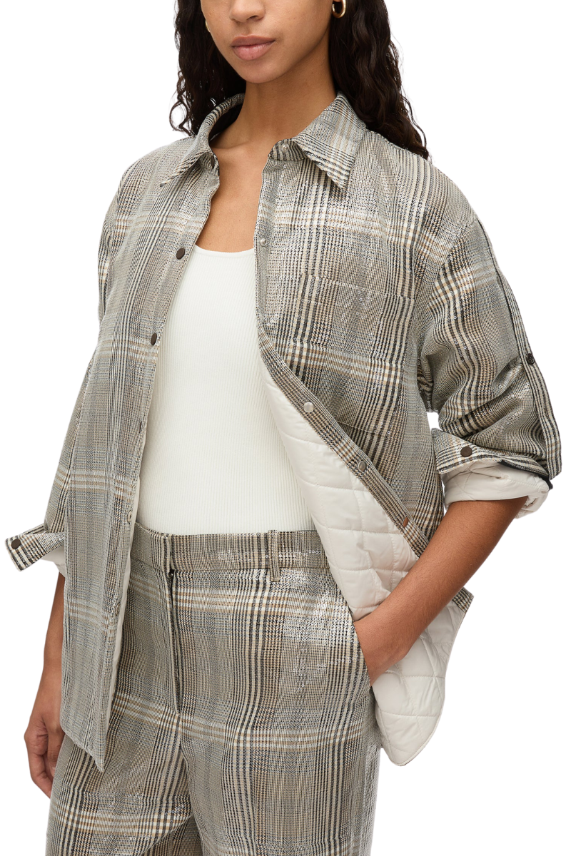 Sequin Plaid Shirt Jacket-3.1 Phillip Lim-Boyds Philadelphia